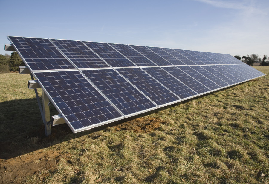 Array of photovoltaic panels for solar energy electricity generation